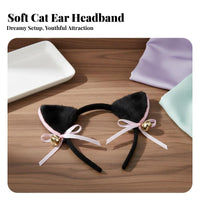 Soft Cat Ear Headband Cute Design Cat Girl Cosplay Ears Headband with Chime S Soft and Comfortable Furry Creature Ear Hair Hoop