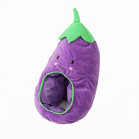 Soft Eggplant Hat Embroidered Face Eggplant Head Hat Leaf Top