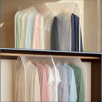 2 Pieces PEVA Garment Cover Semi-Transparent Waterproof Hanging Clothes Bag