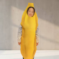 Full-Body Banana Costume Arm Openings Pull-on Banana Suit Halloween Costume Single-Color for Children