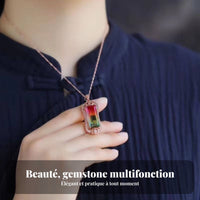 Watermelon Tourmaline Neckpiece Elegant Design Watermelon Tourmaline Necklace