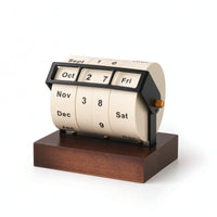 Perpetual Wheel Calendar Desktop Wooden Perpetual Calendar Reusable for Study