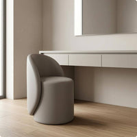 Upholstered Vanity Stool Minimalist Low-Back Vanity Chair Upholstered Makeup Chair Padded Seat Dressing Stool Backrest Support