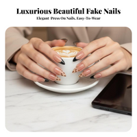 Shiny Spotted Almond Nails, Reusable, Birthday Gift