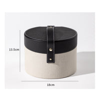 Portable Vanity Case Large Capacity Round Makeup Box with Mirror for Desktop