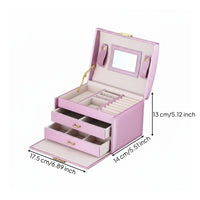 Jewelry Storage Box with Drawers Lockable 3 Layer Jewelry Box for Travel, Women