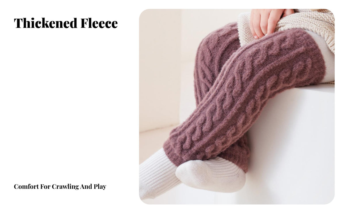 Fleece Lined Baby Leg Sleeves Soft & Comfortable Baby Crawling Knee Pads Infant Crawling Knee Pads Elastic & Stretchable