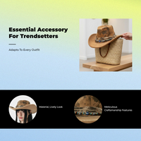 Vintage Cowboy Jazz Hat for Women Travel Brown All Seasons
