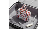 4 Fold Toiletry Organizer Floral Print Wet Dry Separation Bag Portable for Hotel