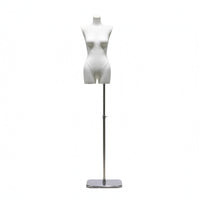 Half-Body Female Mannequin Telescopic Clothing Form Mirrored Base