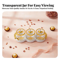 Elegant Design European Design Snack Container Set Brilliant Glow Decorative Candy Jar Set Dustproof Lids for Kitchen, Coffee Table, Pantry