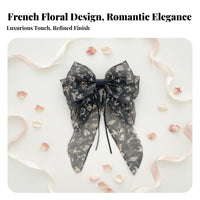 Floral Ribbon Hair Clasp Romantic Design Transparent Flower Hair Clasp Floral Jaw Clamp Elegance Ful Ribbons Elegant Design