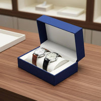 PU Leather Watch Gift Box Elegant PU Leather Watch Case Jewelry Display Storage Case Soft Lining for Dresser Organization