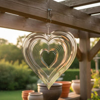 Heart Wind 3D Rotating Heart Wind Chime Easy to Hang for Garden, Balcony