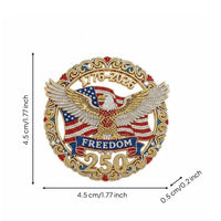 Freedom Anniversary Badge Gold Tone Enamel Eagle Brooch for Celebrations