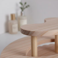 Corner Display Shelf Multifunctional 3-Tier Wooden Display Simple Setup Assembly Fan-Shaped Organizer Rack for Collectors, Desktop