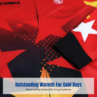 Unisex Kids Fleece Cycling Shirt, Autumn Winter, Long Sleeve, Warm, For Running, Biking, Student Sports
