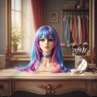 Mannequin Head with Makeup PVC Material Female Mannequin Bust and Shoulders Design for Cosplay Sellers, Hair Salon Owners, Beauty Salon
