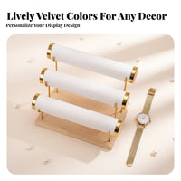 Minimalist Design 3 Tier Bracelet Holder Detachable Rods Bracelet Bar Organizer Easy to Assemble for Boutique, Vanity Table, Craft Shows