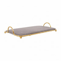 Padded Jewelry Display Tray Textile-Covered Accessory Organizer Raised Rim
