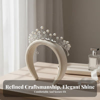 Bridal Headpiece Korean Design Bridal Wedding Headpiece Wedding Hair Jewelry Sparkling Lustrous Bead Crystal Tiara Elegant