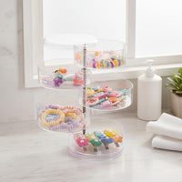 3-Tier Collectible Display Case Multi-Layer Rotating Storage Box Space-Saving