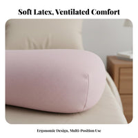 Breathable Sleeping Pillow Hypoallergenic Natural Latex Back Support Removable Washable Cover for Women, Sofa, Lounging, Car