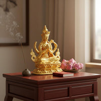 Gilt Buddha Figurine Palm Size Small Buddha Decoration Feng Shui Statue Perfect Gift Padmasambhava Statue Intricate Designs