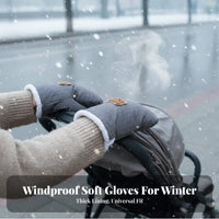 2 Pieces Winter Baby Carriage Handle Cover Windproof Baby Carriage Handlebar Mittens Pushchair Handlebar Mittens Easy to Install