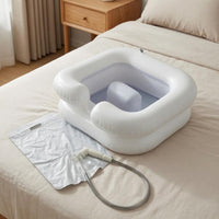 Inflatable Shampoo Basin Rectangular Bedside Shampoo Basin Comfortable Neck Support Portable Hair Washing Sink