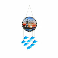 Glass Dolphin Wind Chime Sea Themed Glass Wind Chime Handmade Look for Patio