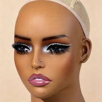 Mannequin Head with Shoulders Skin-Skin-Colored Head and Shoulders Form Long Neck Female Bust Form