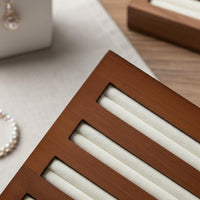 Wooden Band Display Tray Soft Padded Slots Slotted Band Holder Long-Lasting