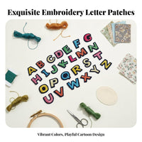 Decorative Embroidered Letter Applique Versatile Embroidered A-Z Letters for Crafters, Students, School Uniforms, Backpacks, Hats