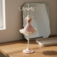 6 Pieces Princess Mannequin Jewelry Stand Gift Idea Accessory Storage Lace Trim