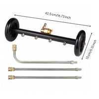 2-in-1 Undercarriage Cleaner Water Broom 360° Rotatable Wheels for Deck, Patio
