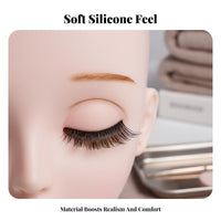 Reusable Eyelash Extension Practice Head Easy to Clean Lash Mannequin Head Realistic Skin Texture for Students, Beginners