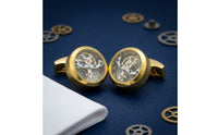 Mechanical Dial Cufflinks Geometric Metal Watch Face Cufflinks Decorative