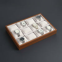 Wooden Watch Organizer Velvet Interior Material Jewelry Organizer Tray Non-Slip