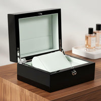 Wooden Watch Gift Box Vintage Design Lacquered Wood Watch Box Accessory Organizer Push-Button Clasp for Men
