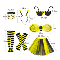 Glitter Wings Bee Costume Set Lightweight Bee Appendage and Headband Set Adjustable for Women, Children, Halloween, Birthday Party