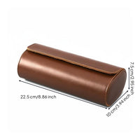 PU Leather Watch Box Dustproof 3 Compartment Watch Organizer Individual Compartments Soft Interior Lining for Business Trips