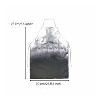 Anti-Splash Aluminum Foil Apron Long-Lasting Heat Resistant Apron Lace-up Design for Foundry Workers, Welders, Smelting, Metal Joining