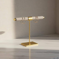 Steel Cross Shape Fingerwear Holder Stable Base Velvet Fingerwear Stand for Dressing Table