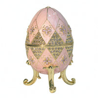 Egg Jewelry Box Hinged Egg Trinket Box Enameled for Vanity