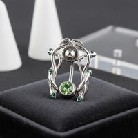 Snake Belly Button Hoop Dangling Design Curved Navel Barbell for Women