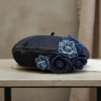 Floral Jean Beret Japanese Design Headwear Fashionable for Women