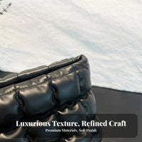 Large Capacity Puffy Quilted Makeup Bag Spacious Puffy Makeup Bag Portable for Travelers, Young Adults, Daily Use, Parties, Home
