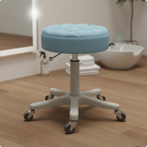 Height Adjustable Salon Stool Easy to Clean Spa Rolling Chair for Hair Stylists