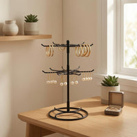 Rotating Jewelry Holder Black Iron Bracelet Holder Hooked Arms